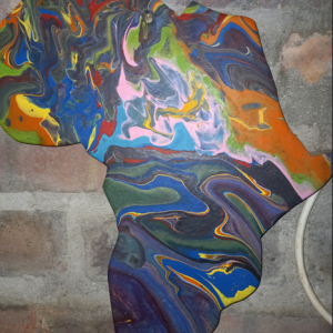 Africa marbled paint